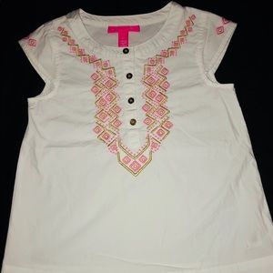 Size 5T girls Lilly Pulitzer crisp linen blouse